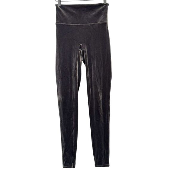 SPANX High Rise Velvet Leggings Gray Size M Shaping Versatile Ankle Festive Soft - Picture 1 of 10